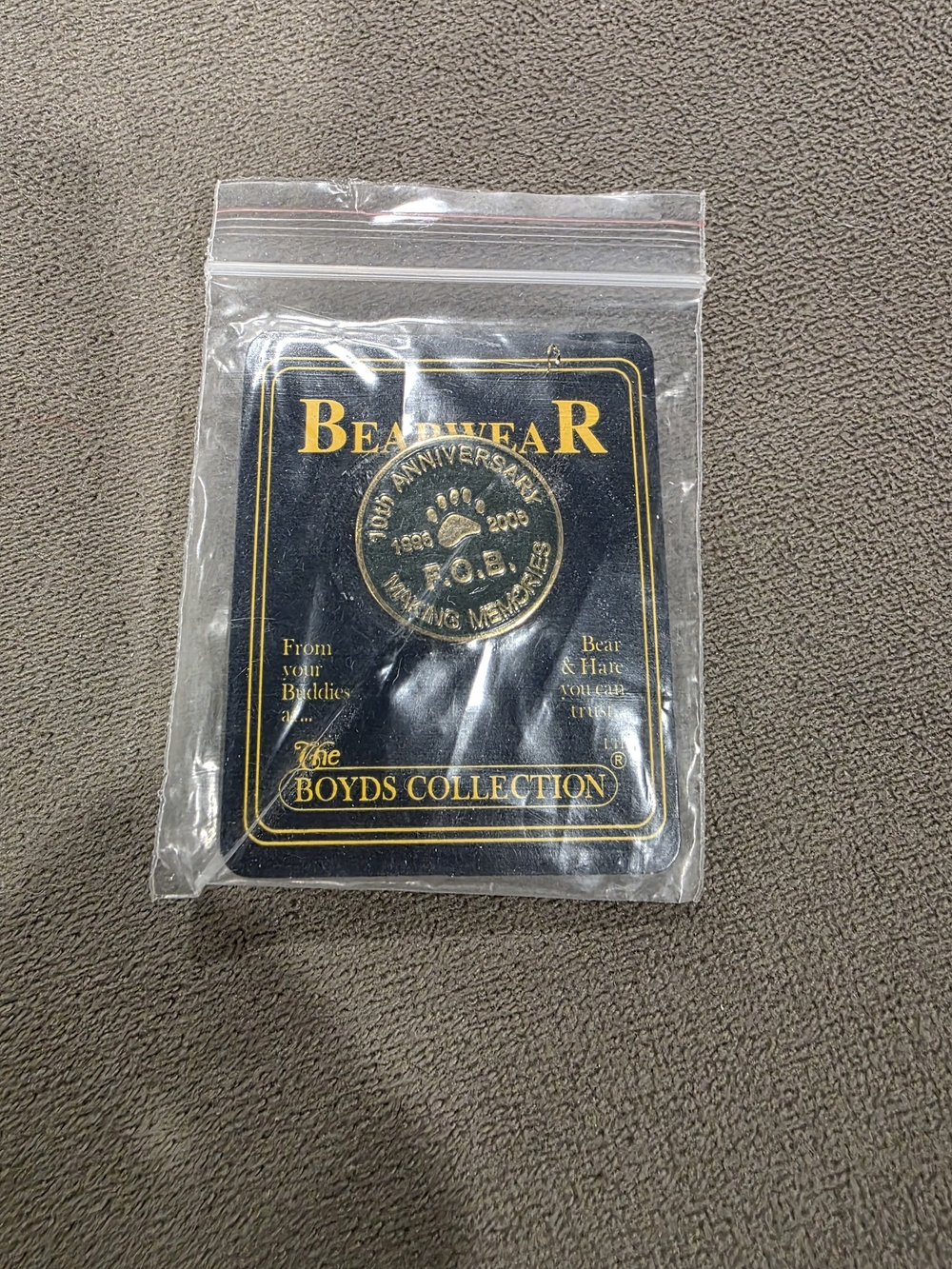Bearwear Black & Gold Commemorative Pin